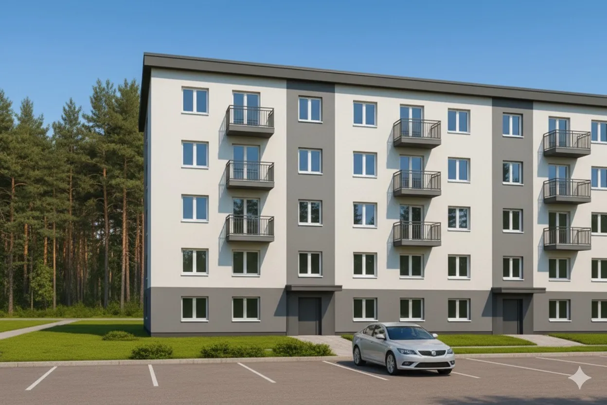 Vizualizace bytového domu Zelené Ralsko — rodinné bydlení v přírodě